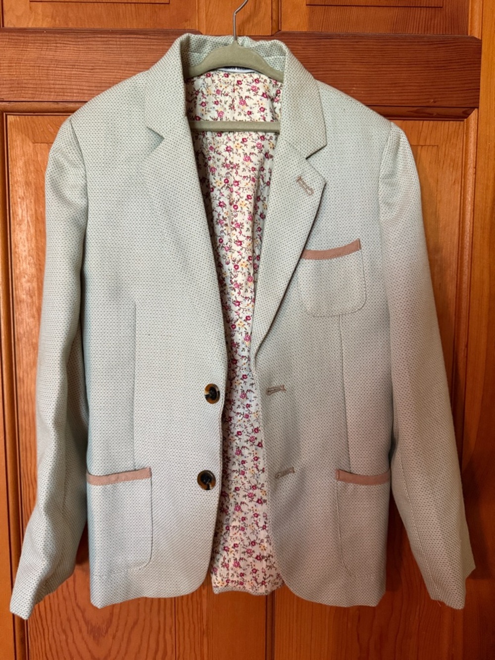 Kids Light Mint Blazer with Contrast Trim
